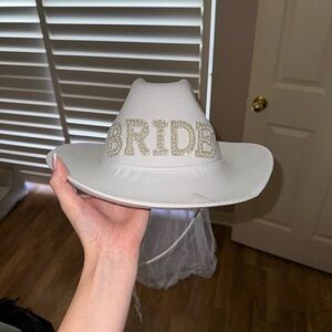 White Studded Bride Cowgirl Hat